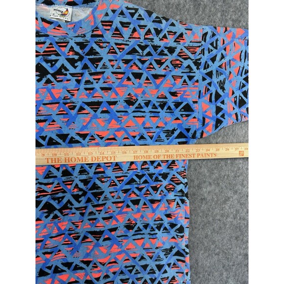 Vtg Hobie Shirt Men's Medium Blue Orange Surf 90's USA Aztec - Picture 6 of 7